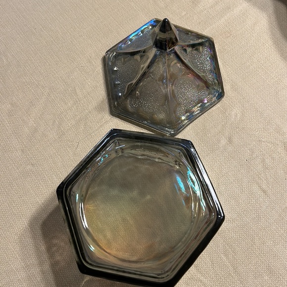 Fenton Carnival Glass Green Antique Candy Dish - Picture 5 of 9